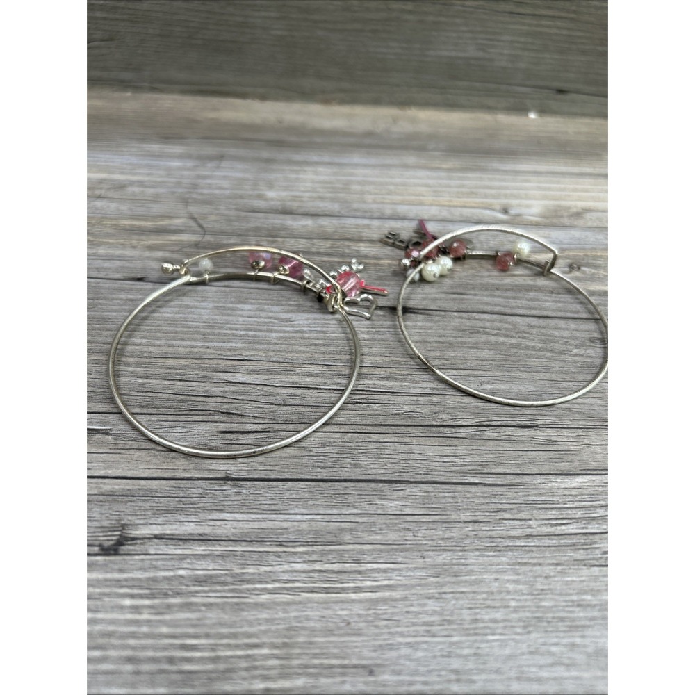 Breast Cancer Awareness Charm Bracelet‎ By Avon Lot Of 2 Gold And Silver Tone - Picture 8 of 10